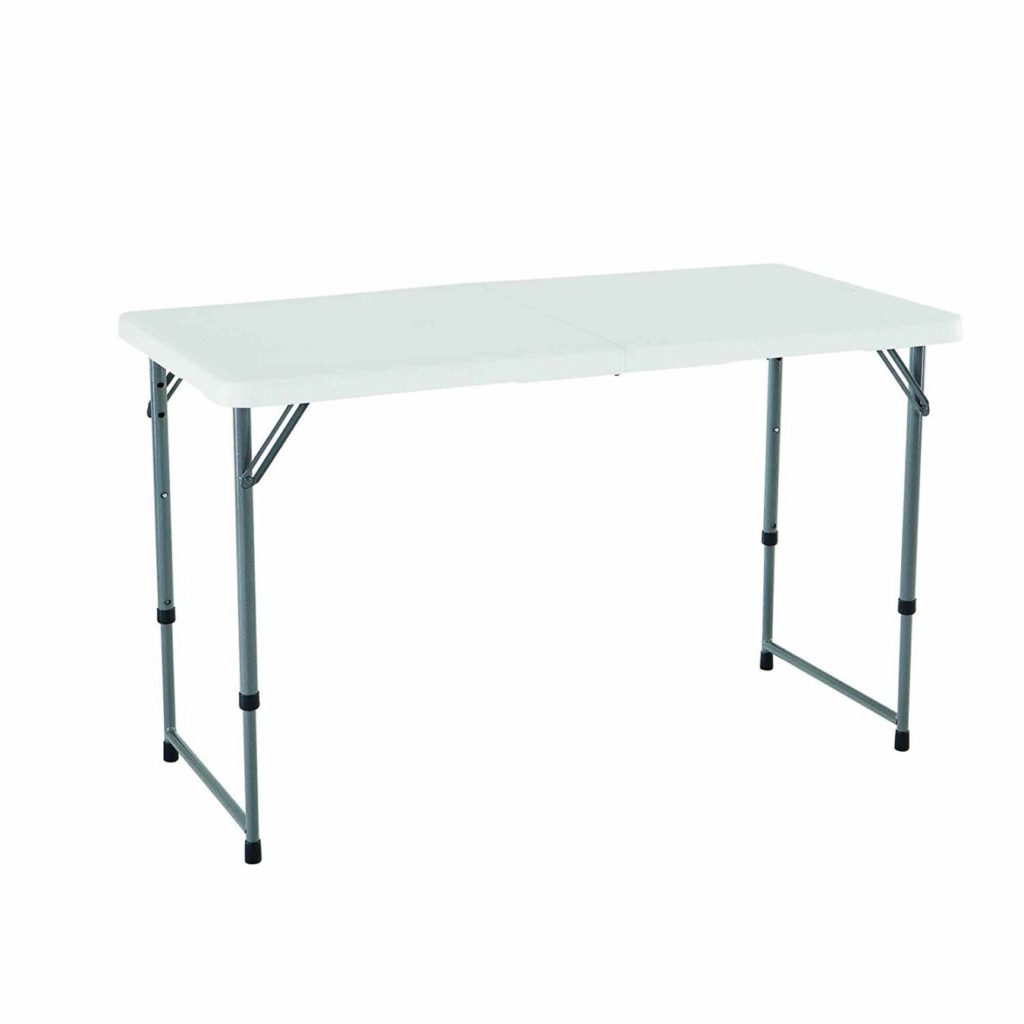 Lifetime 4428 Height Adjustable Folding Utility Table 48 By 24 Inches White Granite 1024x1024 