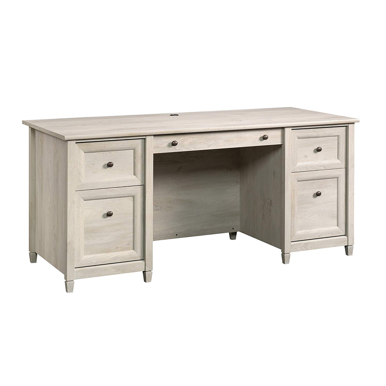 An Insight To Home Office Desk With File Drawers   Sauder 418795 Edge Water Executive Desk Chalked Chestnut Finish 